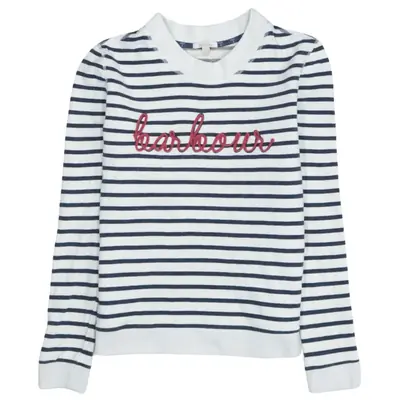 Barbour 90's Spellout Crew Neck White Sweatshirt - Women's Small