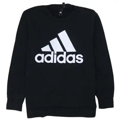 Adidas Vintage 90s Men's Black Spellout Crew Neck Sweatshirt XLarge