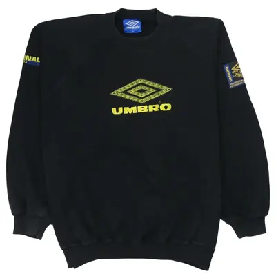 Vintage Umbro 90's Black Crew Neck Spellout Sweatshirt XLarge