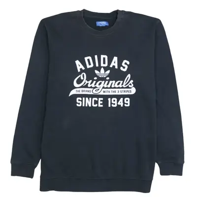 Vintage Adidas 90's Black Spellout Crew Neck Sweatshirt XLarge