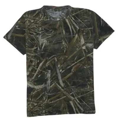 Retro Brown Camo T Shirt Men's Large All Over Realtree Print Short Sle