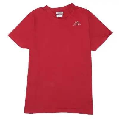 Kappa Burgundy Red T-Shirt Men's Large Embroidered Chest Logo Short Sl