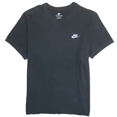Nike Black T Shirt Women’s XLarge Small Swoosh Printed Logo Casual Tee