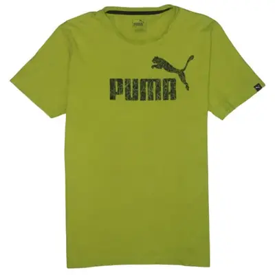 Puma Lime Green T Shirt Men’s Medium Printed Front Logo Short Sleeve C