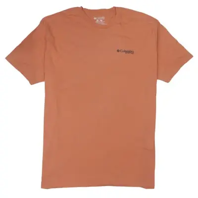 Columbia Burnt Orange T Shirt Women’s XXLarge Small Chest Logo Fishing