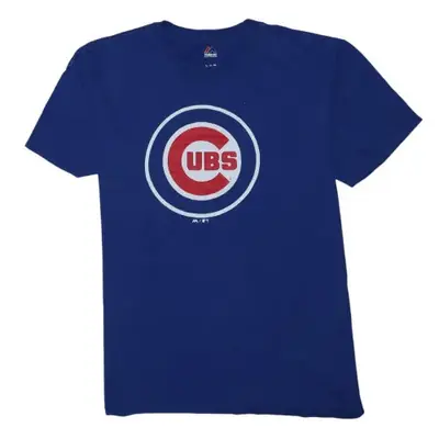 Majestic Royal Blue T Shirt Men’s XLarge Chicago Cubs Printed Logo MLB