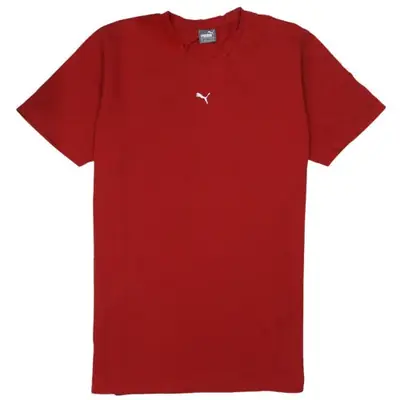 Puma Red V Neck T Shirt Men's XLarge Small Printed Chest Logo Casual T