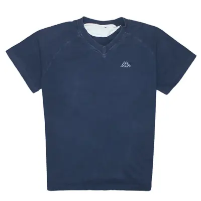 Vintage Kappa 90's Navy Blue Short Sleeve V Neck T-Shirt Men's Small