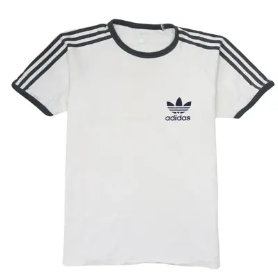 Adidas Vintage 90's White Crew Neck Short Sleeve Tee Medium Men