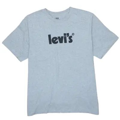 Levi's 90s Vintage Grey Spellout Short Sleeve T-Shirt Large
