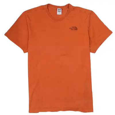 Vintage The North Face 90's Orange Crew Neck Short Sleeve T Shirt Larg