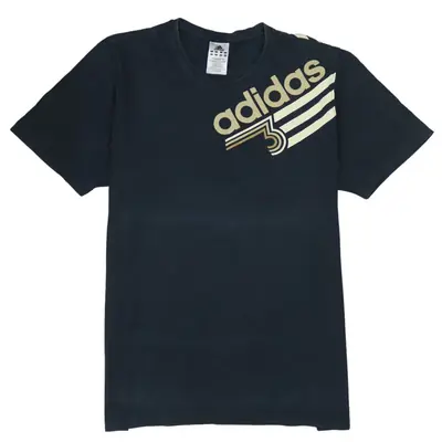 Retro Adidas 90's Large Men's Black Crew Neck T-Shirt