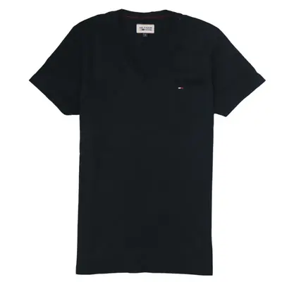 Tommy Hilfiger 90s Vintage Black Crew Neck Short Sleeve T-Shirt Small