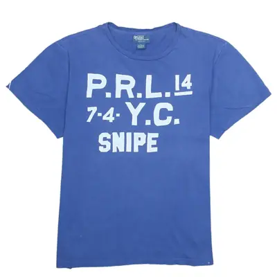 Vintage Polo Ralph Lauren 90s Blue Crew Neck T-Shirt Men's Large