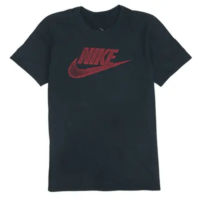 Nike 90's Vintage Black Medium Crew Neck T-Shirt with Center Swoosh