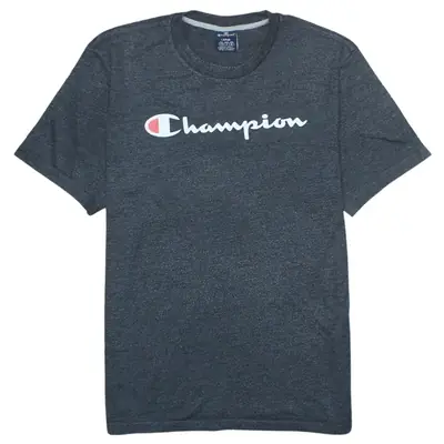 Champion 90's Vintage Black Spellout Short Sleeves T-Shirt Large