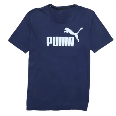 Puma 90's Vintage Spellout Short Sleeves T-Shirt Men's Medium Navy Blu