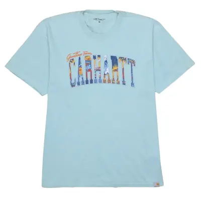 Carhartt Vintage 90s Spellout Medium Blue Short Sleeve T-Shirt