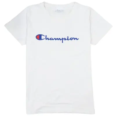 Champion Vintage 90's Spellout Women's Medium White T-Shirt
