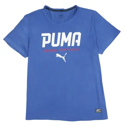 Vintage Puma 90's Spellout Men's Blue T-Shirt XL