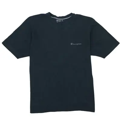 Vintage Champion 90's Black Crew Neck T-Shirt Small