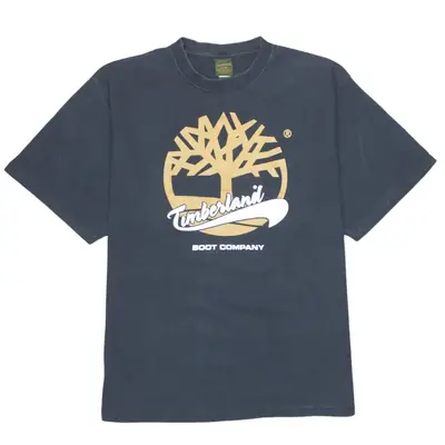 Timberland 90's Spellout Short Sleeve T-Shirt Men's XLarge Black
