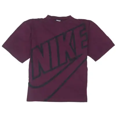 Nike Burgundy T Shirt Men’s Medium Oversized Big Logo Printed Graphic 