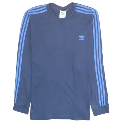 Adidas Navy Blue Long Sleeve Top Men's XLarge Three Stripe Raglan Tref