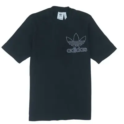 Adidas Black T Shirt Men’s XSmall Embroidered Trefoil Logo Crewneck Ca