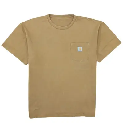 Carhartt Tan Brown T Shirt Women’s XXLarge Chest Pocket Patch Logo Wor