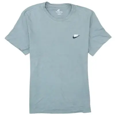 Nike Light Grey T Shirt Men's Large Small Printed Swoosh Logo Casual T