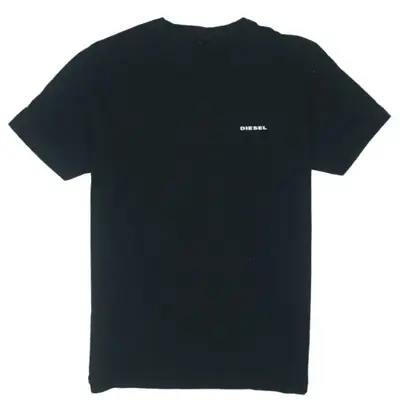Diesel Black T Shirt Women's Large Small Chest Printed Logo Short Slee