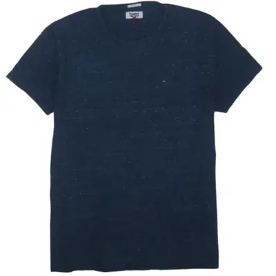 Tommy Hilfiger Navy Marl T Shirt Women’s XLarge Embroidered Flag Logo 