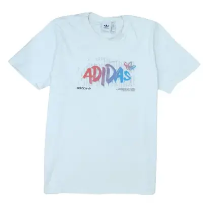 Adidas White T Shirt 00s Y2K – Size M