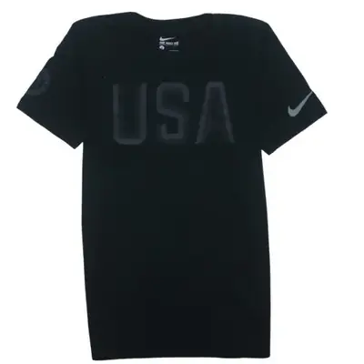 Nike Black USA T Shirt Men's Small Printed Chest Logo Olympic Graphic 