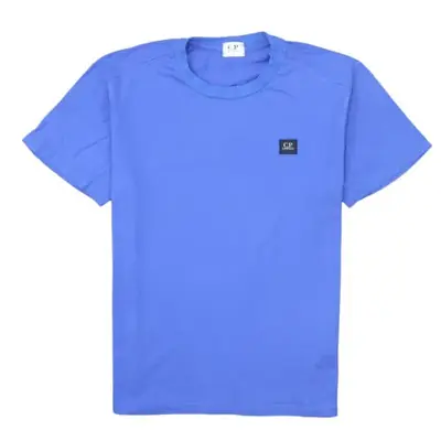 C.P. Company Blue T Shirt Women's Large Chest Logo Patch Short Sleeve 