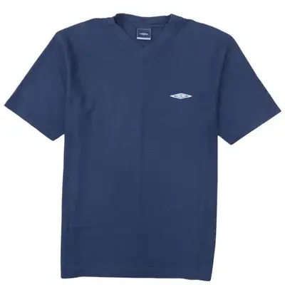 Umbro Navy Blue T Shirt Women’s Large V Neck Embroidered Chest Logo Ca