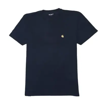 Carhartt Navy Blue T Shirt Men's Large Embroidered C Logo Chase Tee Ca