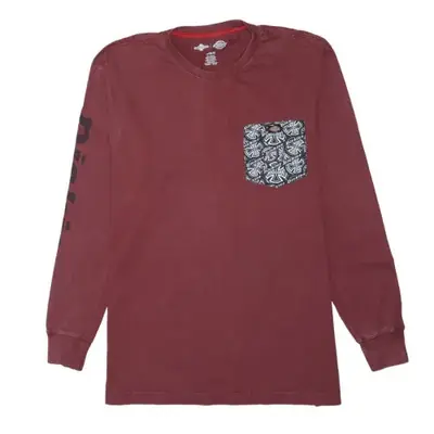 Dickies Burgundy Red Long Sleeve T Shirt Men's Medium Independent Back
