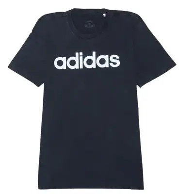Adidas Black T Shirt Men's Medium Big Logo Printed Graphic Casual Tee