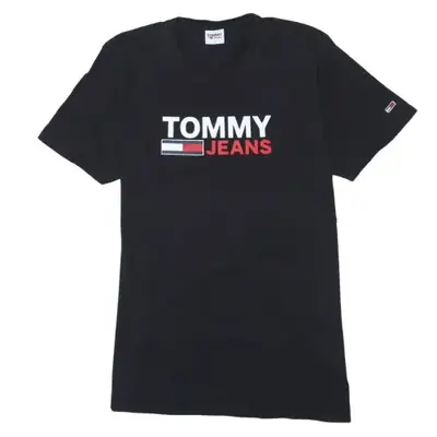 Tommy Jeans Black T-Shirt Graphic Print - Size M