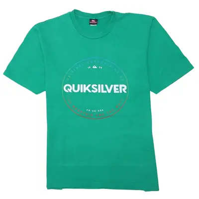 Quiksilver Green T-Shirt 00s Y2K Graphic Print – Size M