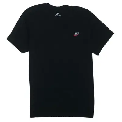 Nike Black T Shirt Women’s Large Small Printed Swoosh Logo Casual Tee 
