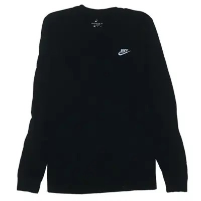 Nike Black Long Sleeve T Shirt Men's Medium Embroidered Swoosh Logo Cr
