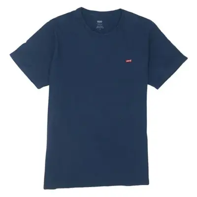 Levi's Navy Blue T Shirt Women's Large Embroidered Red Tab Logo Casual