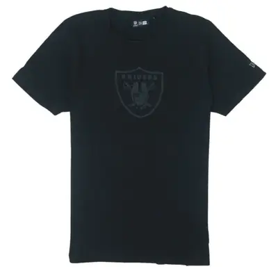 NFL Black Raiders T Shirt Women’s Large Reflective Printed Logo Short 