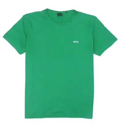 Hugo Boss Green T Shirt Women's Large Small Chest Printed Boss Logo Ca