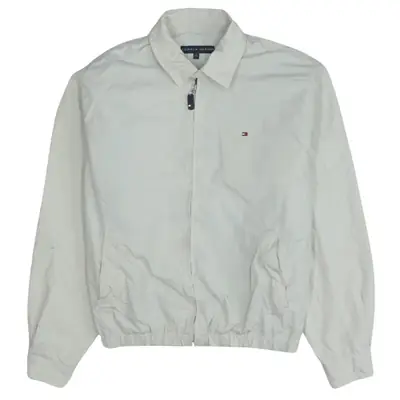 Tommy Hilfiger 90's Beige Cream Lightweight Full Zip Windbreaker, Men'