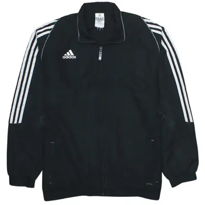 Adidas Men's 90s Black Striped Sleeve XLarge Windbreaker Jacket