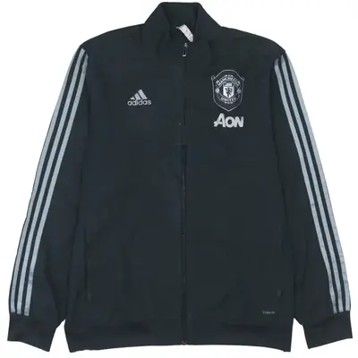 Adidas 90's Large Black Striped Sleeve Zip Up Windbreaker